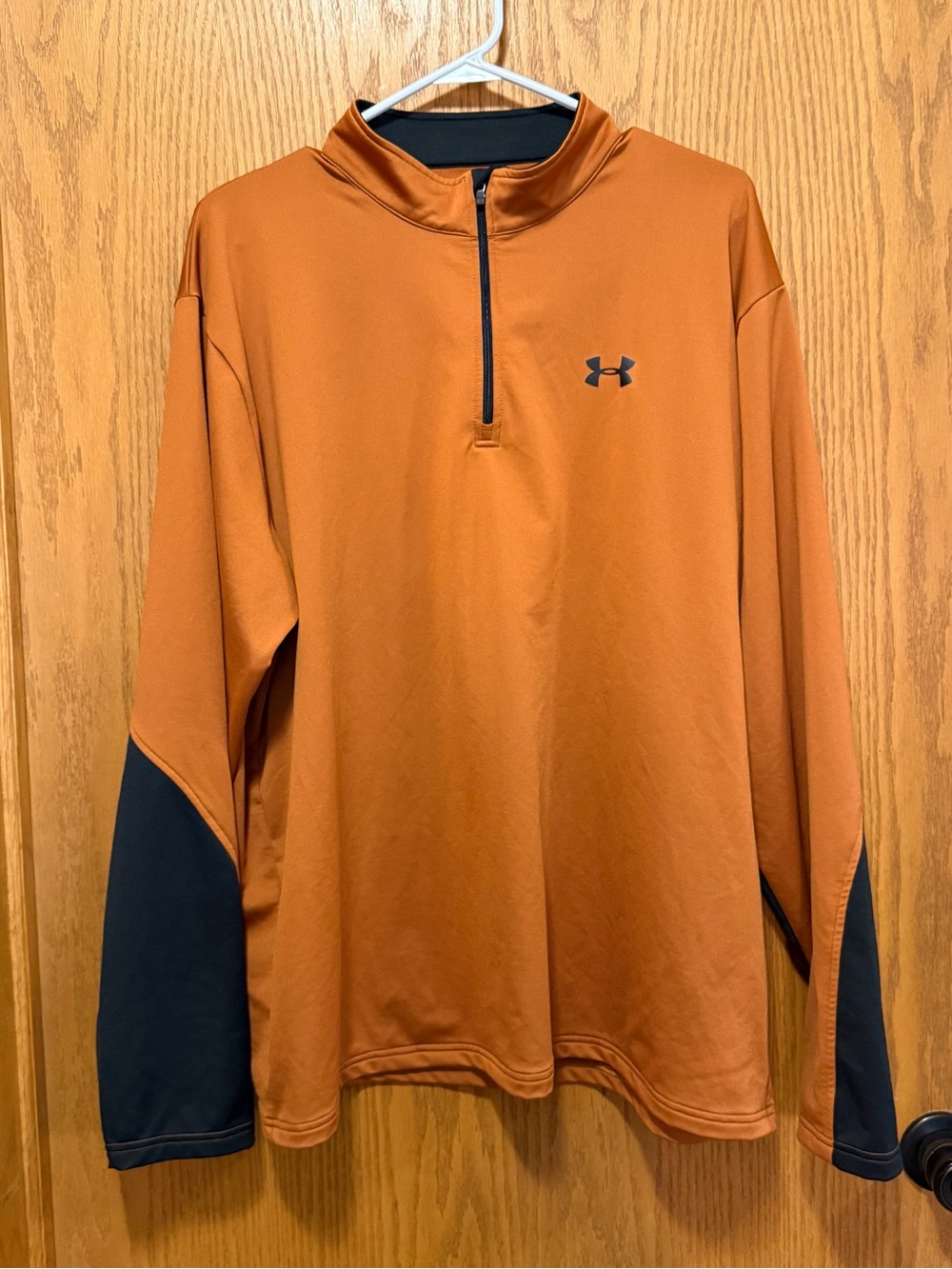 Under Armour Rust Orange Half-Zip Pullover with Black Accents